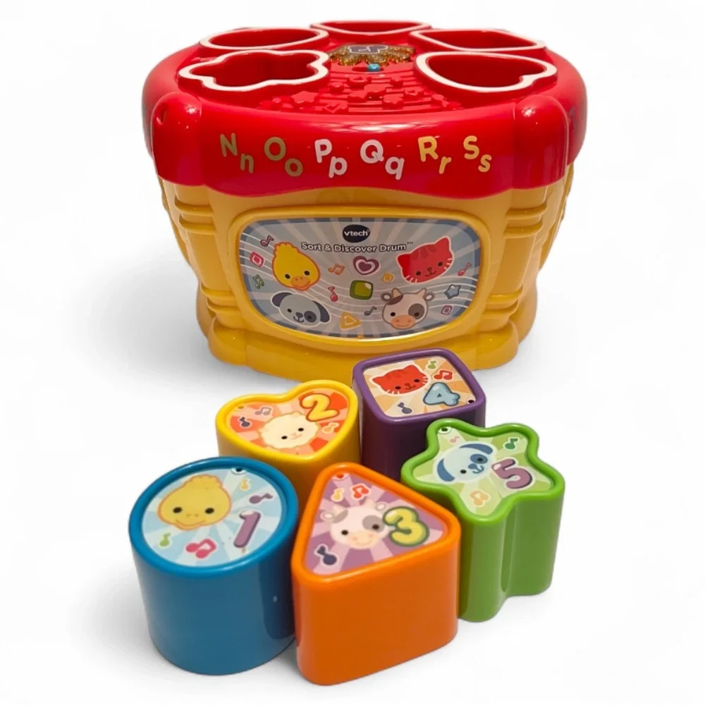 VTech Electronic Sort & Discover Drum Shapes Numbers Animals Music 6M+ Learning